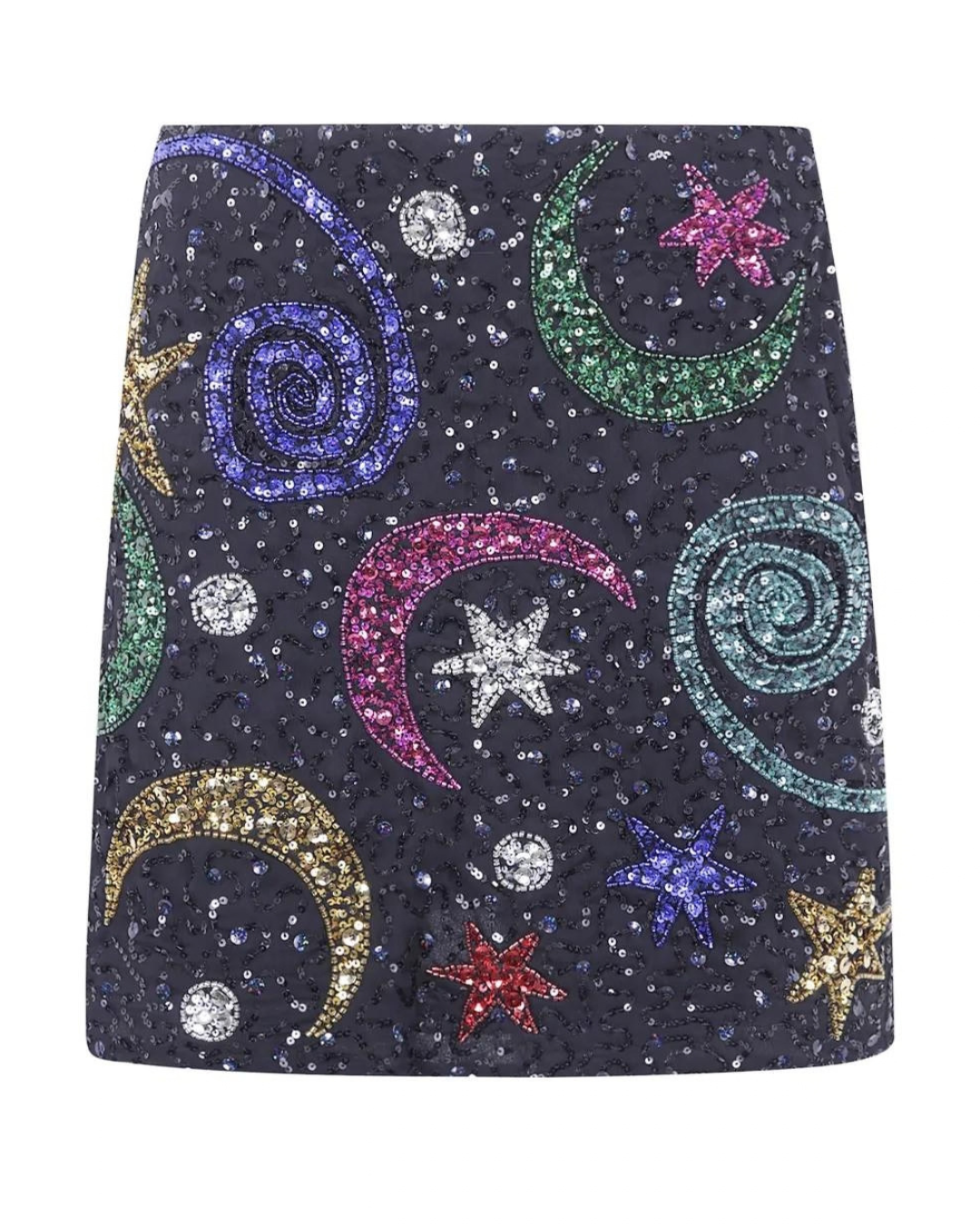 Minna Skirt in Starry Moon Embellishment Black by RIXO