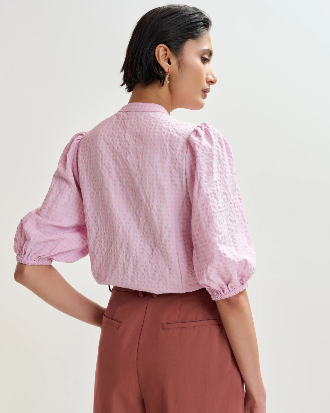 Jaiden Embellished Shirt in Bright Mauve by Essentiel Antwerp