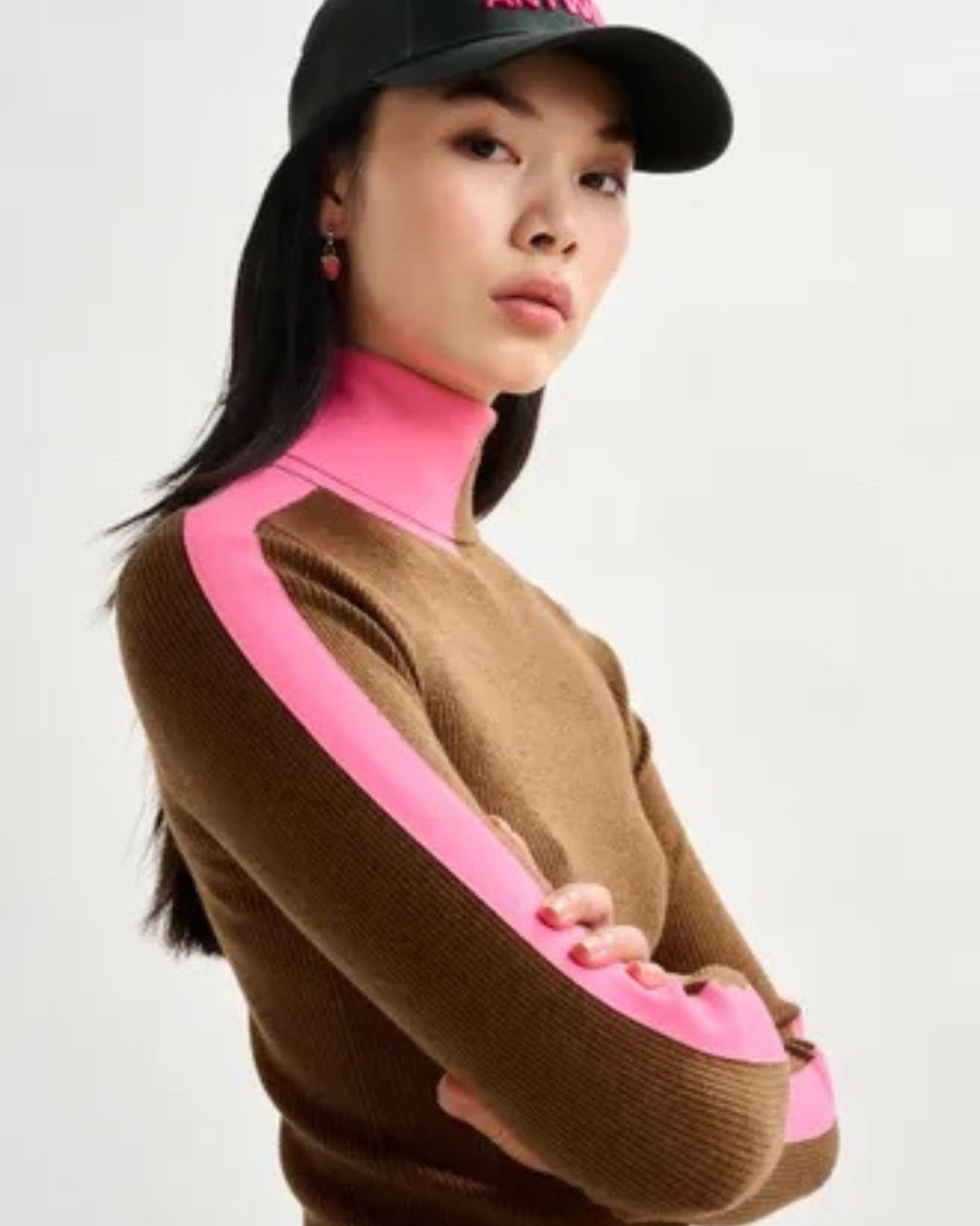 Iffort Two Tone Wool Blend Turtleneck Sweater in Fudge by Essentiel Antwerp