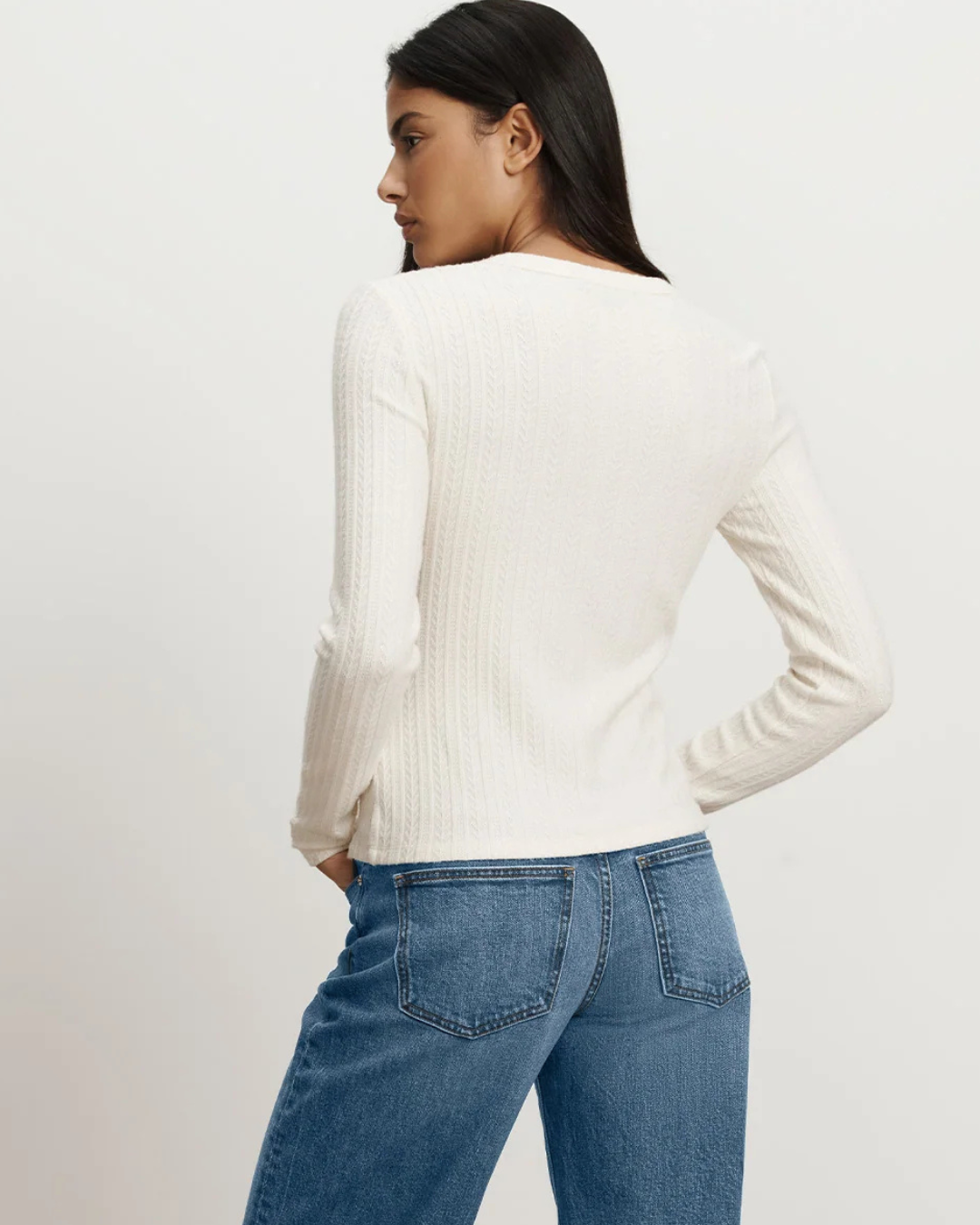 Lira Cardigan in Ecru by Veronica Beard