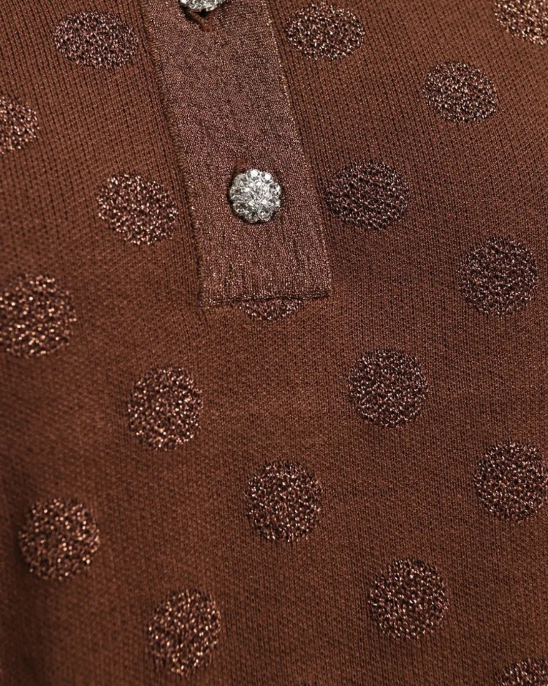 Krab Dotted Polo Top in Bear Me by Essentiel Antwerp