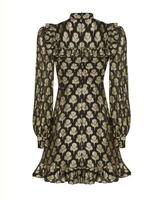 Gracie Dress in Black & Gold by Queens of Archive
