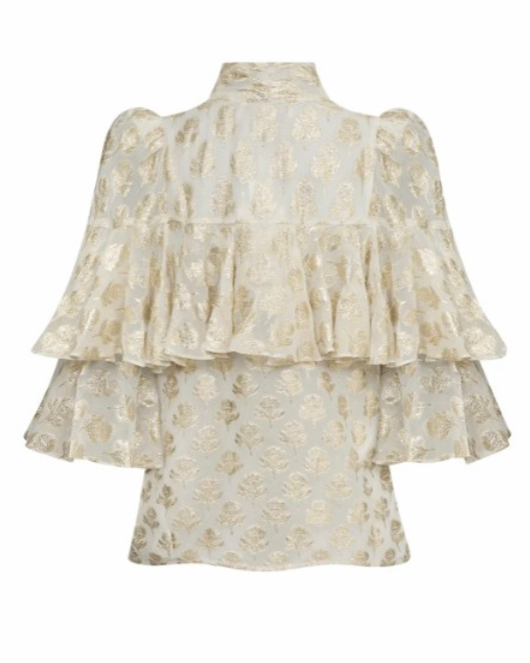 Regina Blouse in Cream & Gold by Queens of Archive