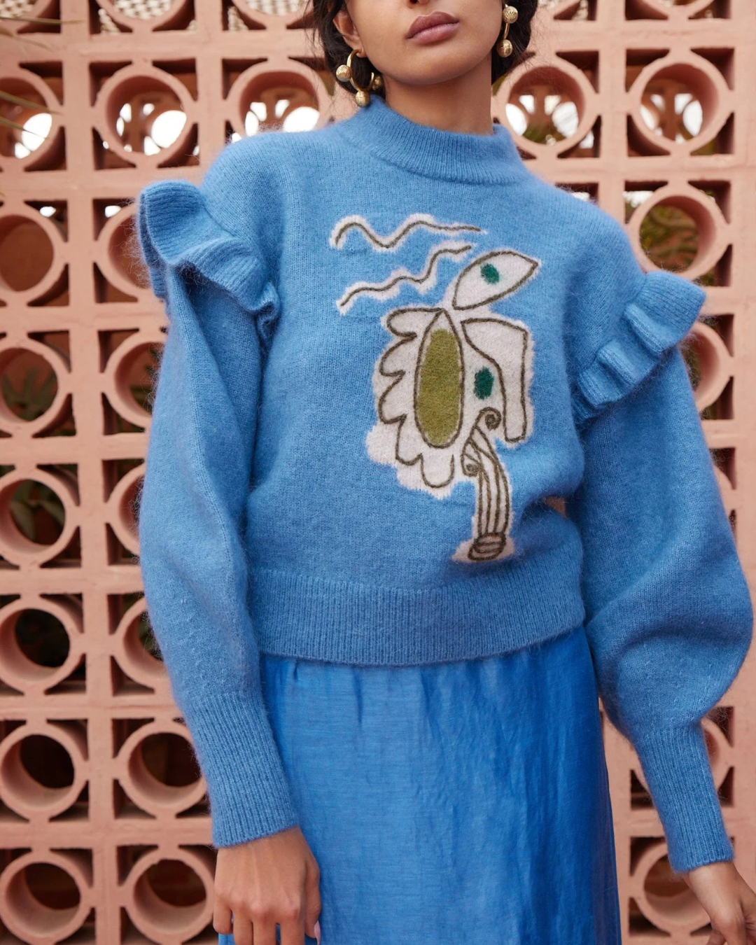 Azar Knit Jumper in Blue by Alemais 