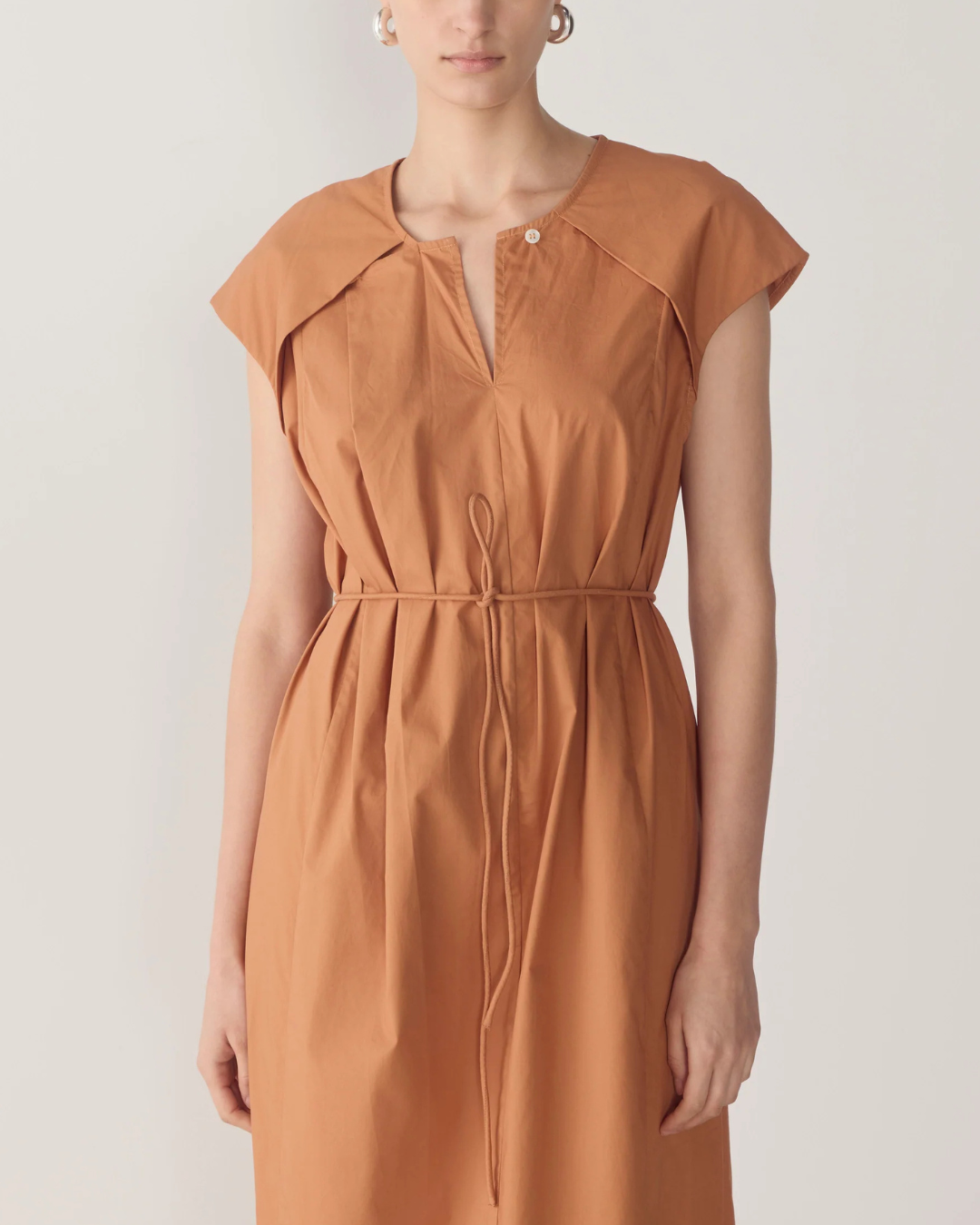 Alma Dress in Brick Poplin by Foemina