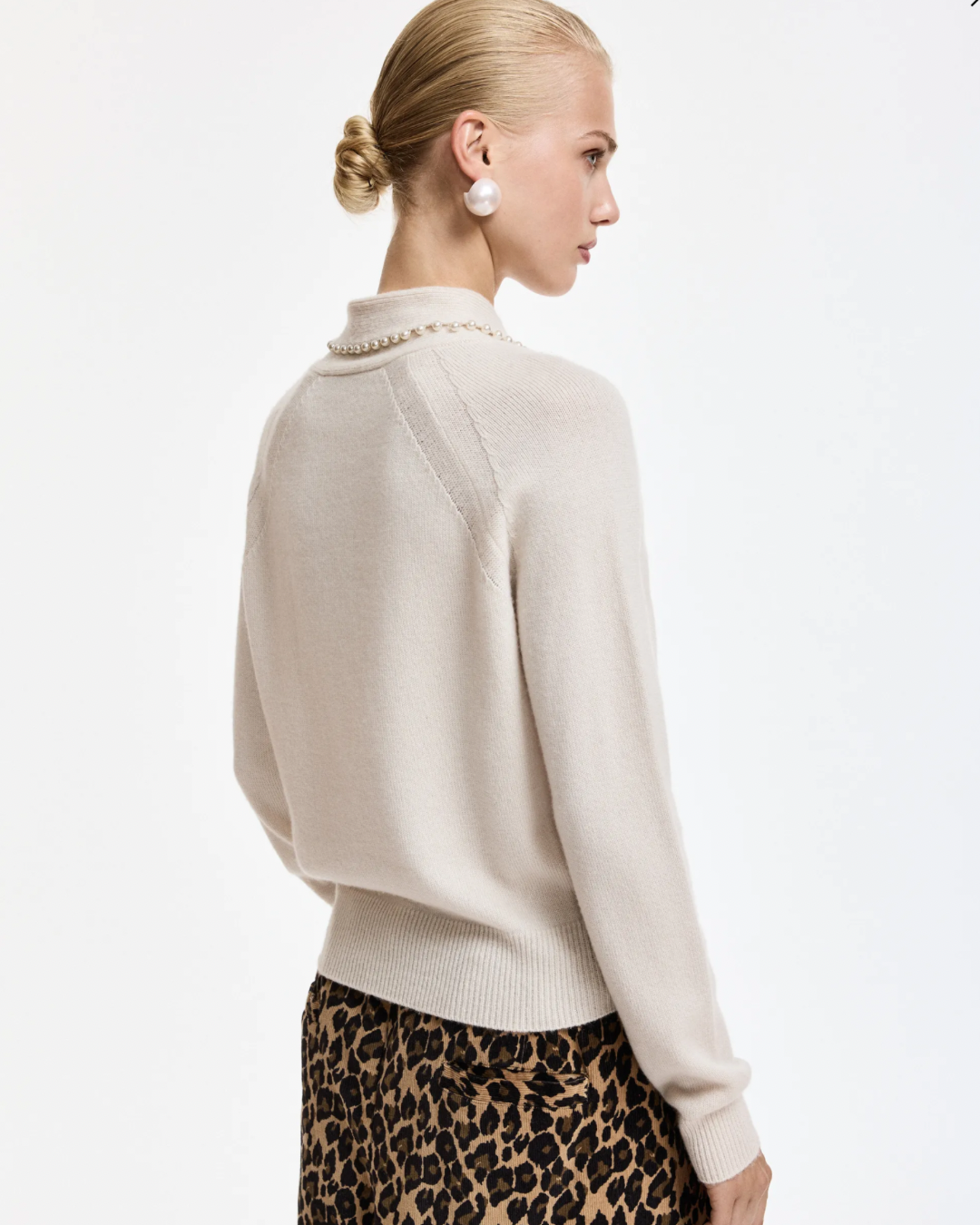 Kasa Pullover with Beads in Off White by Essentiel Antwerp