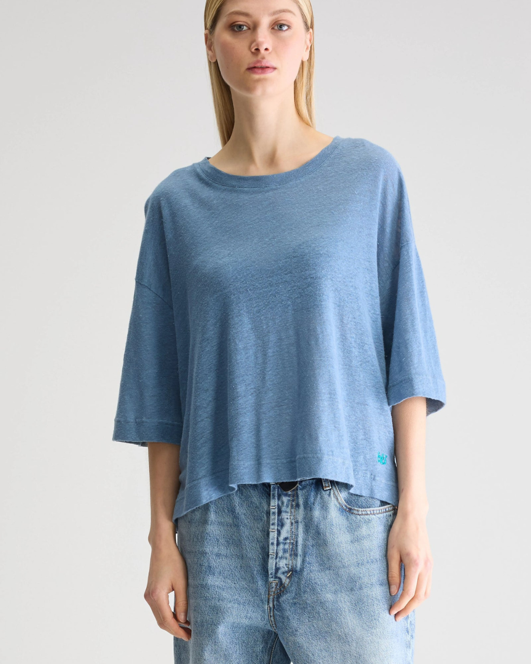 Vydel Short Sleeve T-Shirt in Denim Blue by Bellerose