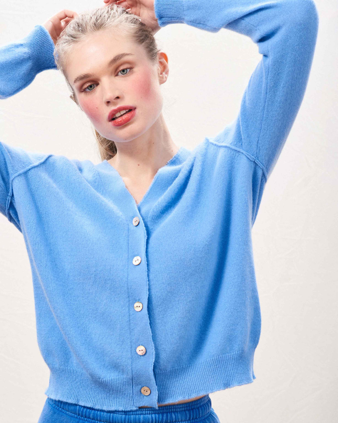 Distressed Vee Cardigan in Skylar by Jumper 1234