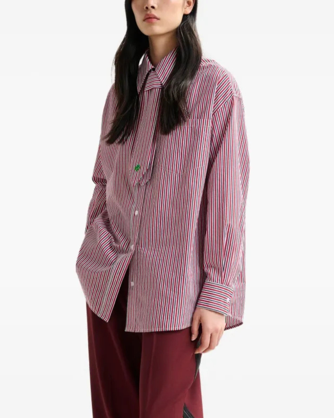 Igold Striped Shirt in Black Iris & Red by Essentiel Antwerp