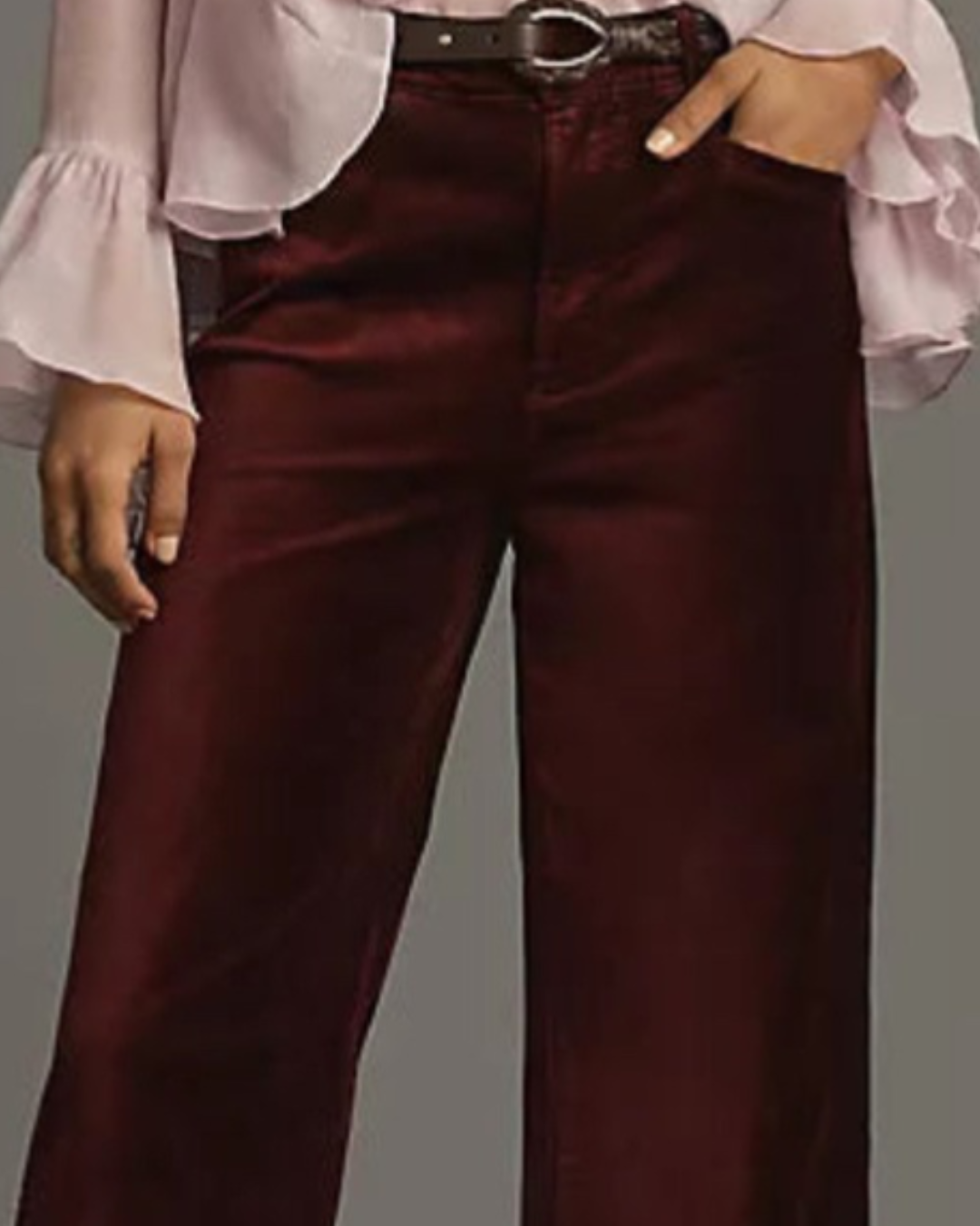 Clean Front Anessa Trousers in Aubergine by Paige