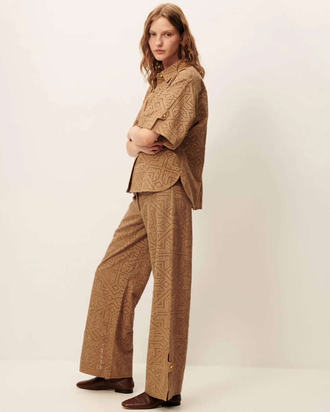 Allindy Embroidered Pants in Pampa by Sessùn