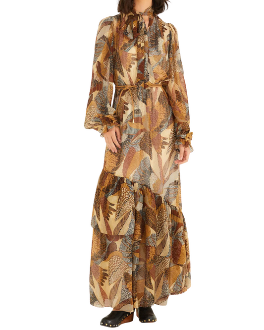 Dotted Macaws Cream Maxi Dress by Farm Rio
