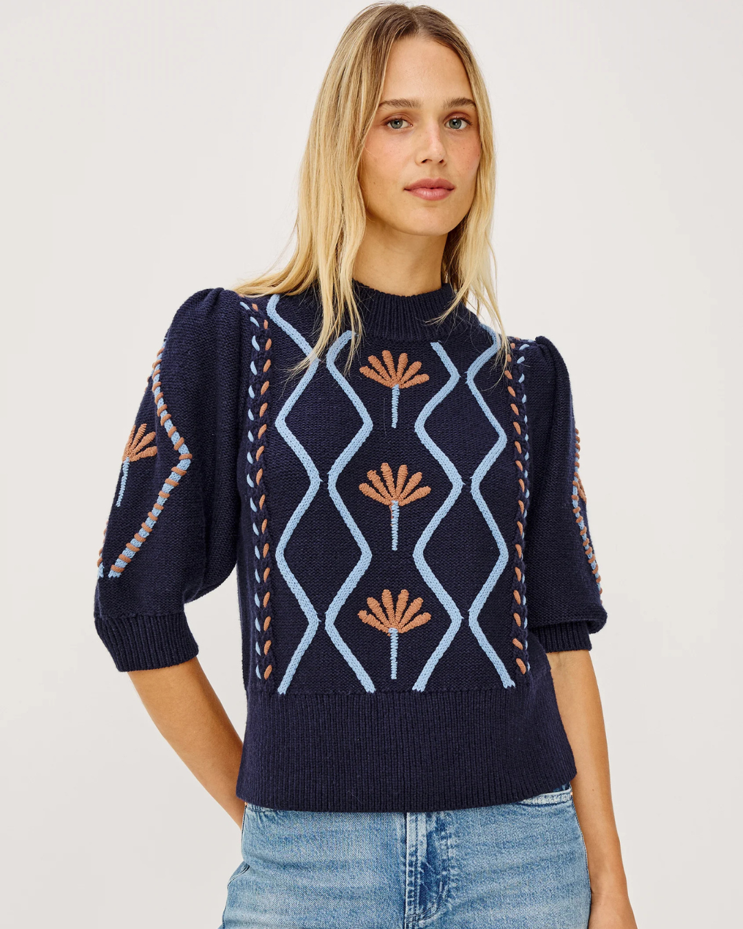 Addy Sweater in Floral Cable by Rails