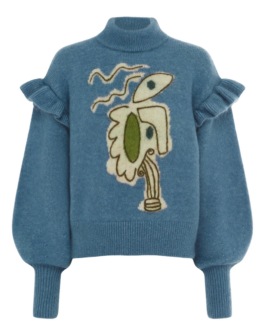 Azar Knit Jumper in Blue by Alemais 