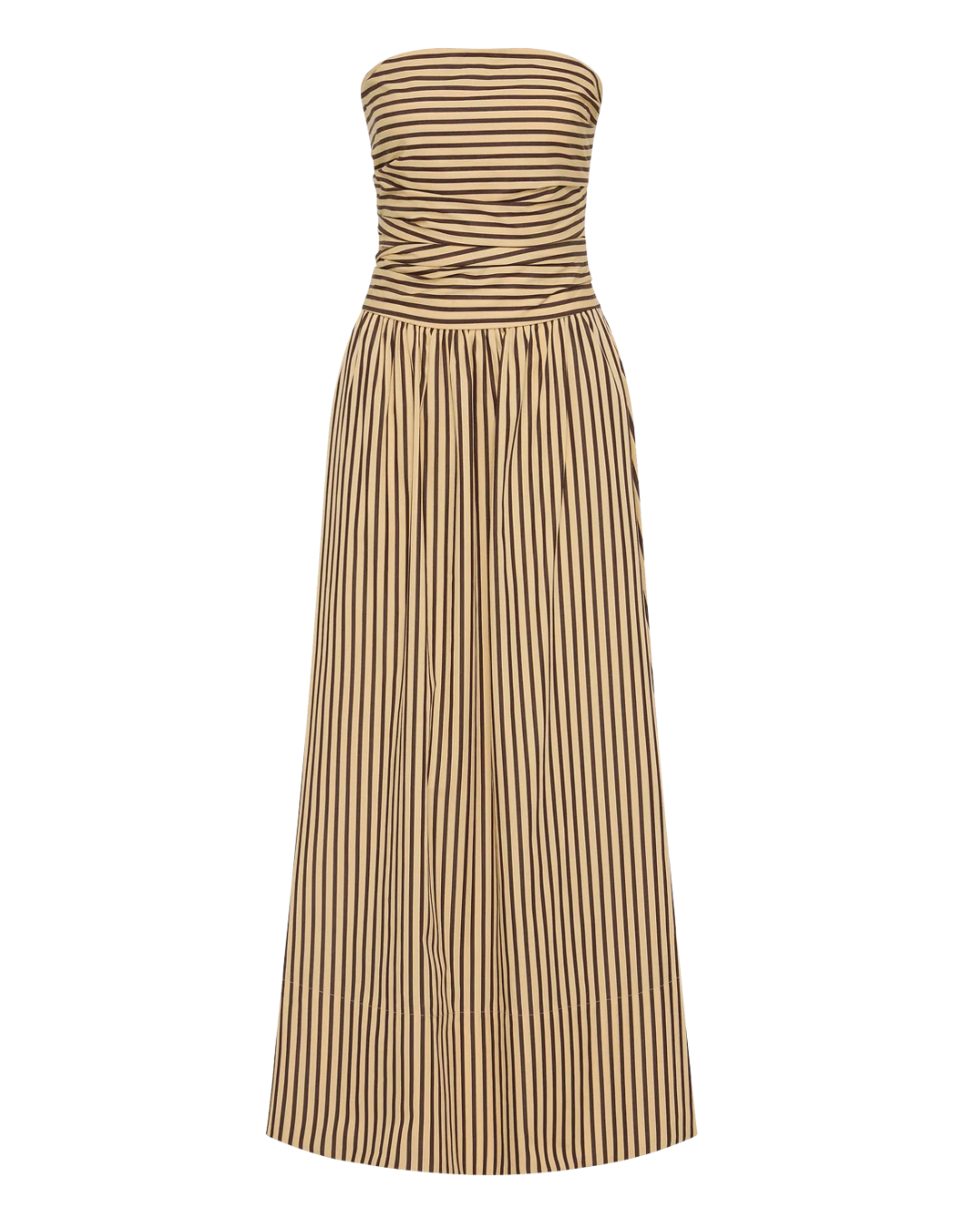 Vera Maxi Dress in Carmen Stripe Sand Cedar by Faithfull the Brand