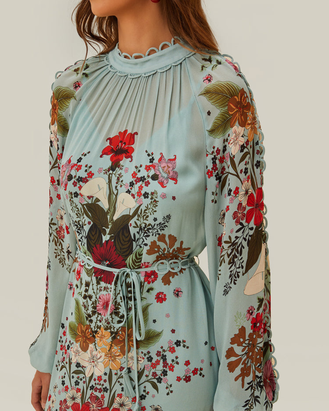 Blue Beauty Bouquet Long Sleeve Maxi Dress by Farm Rio