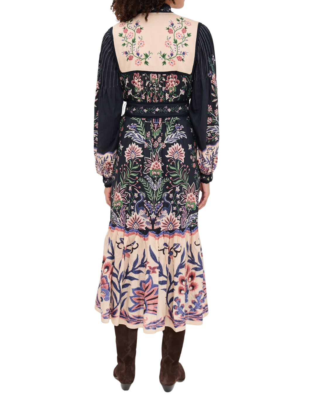 Marvelous Garden Black Long Sleeve Maxi Dress by FARM Rio