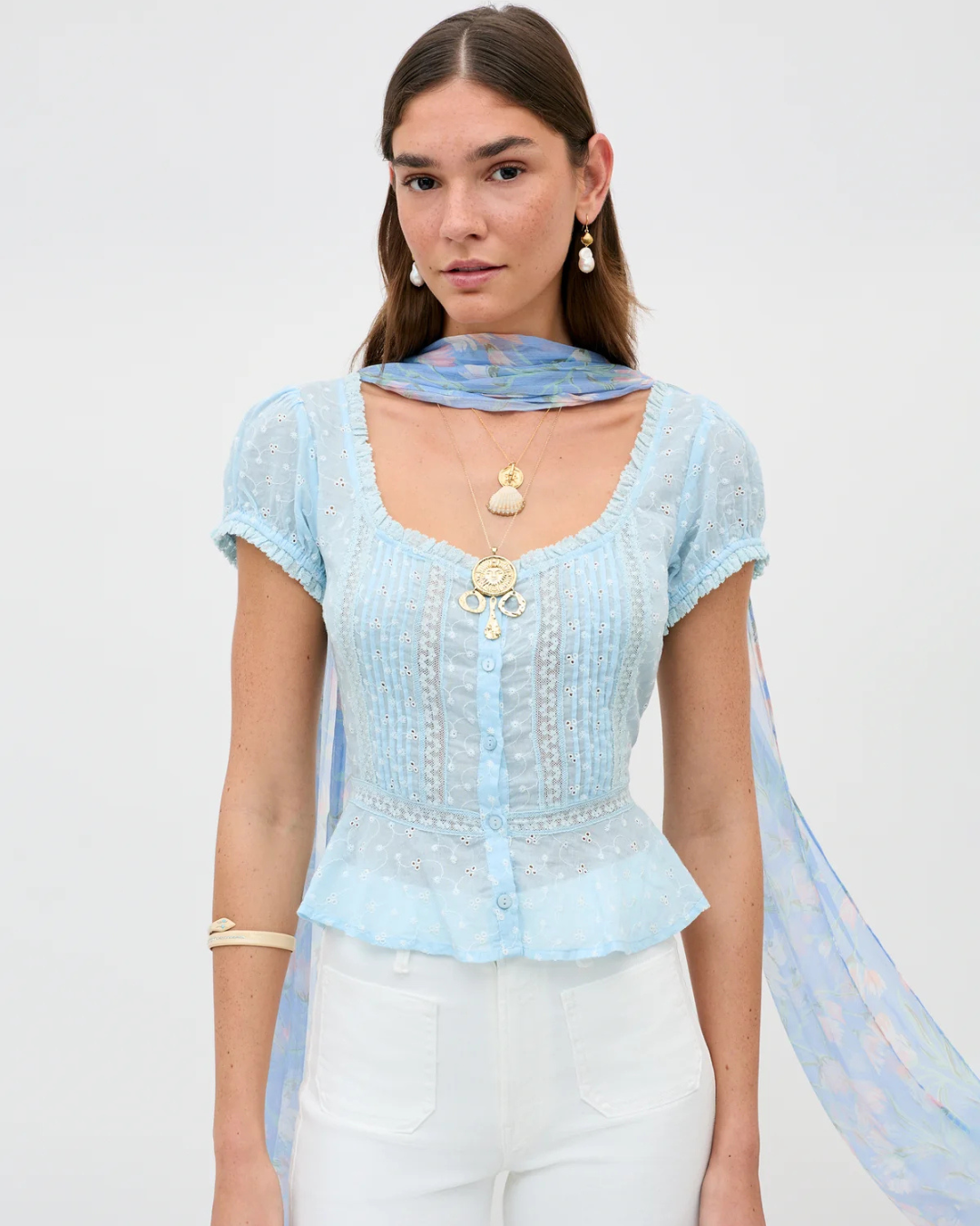 Sandi Top in Powder Blue by RIXO