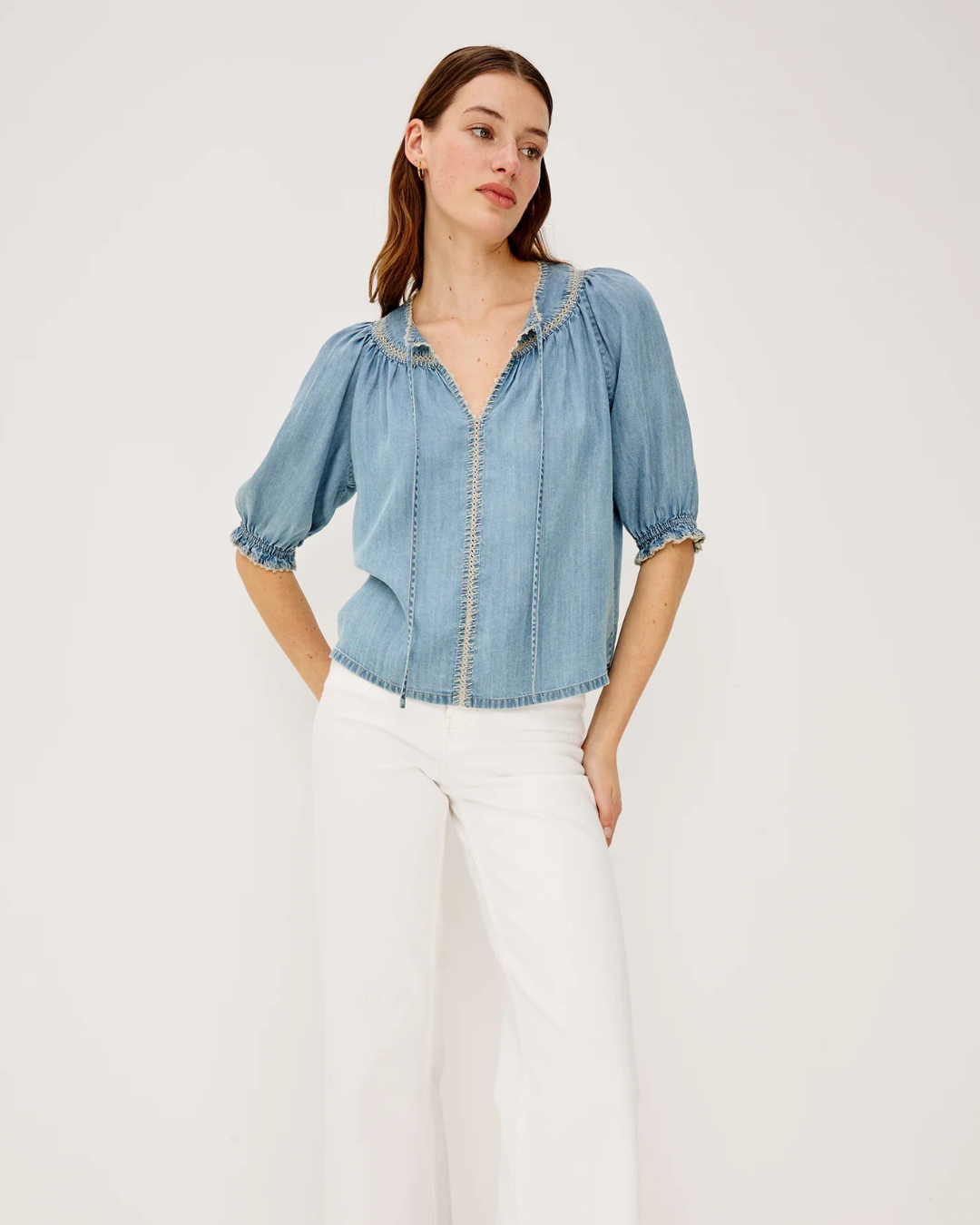 Belina Blouse in Washed Blue by Rails