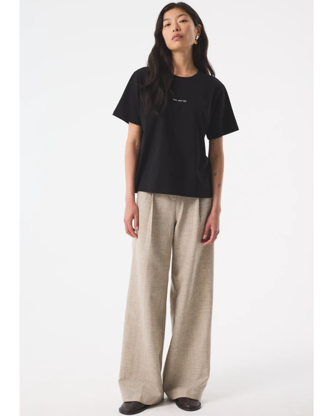 Adria 'Soil Not Oil' T-Shirt in Black by AKYN