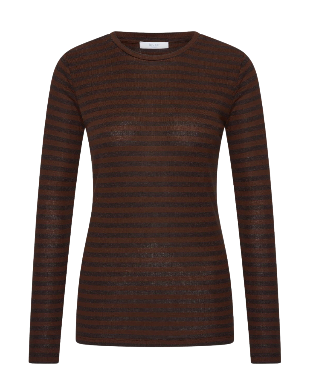 Basic Is Melange Stripe Top in Coffee Bean by by-bar