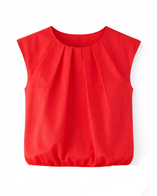Jewel Top in Red Seersucker by Foemina