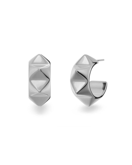 Peak Rivet Creoles in Silver by EDBLAD
