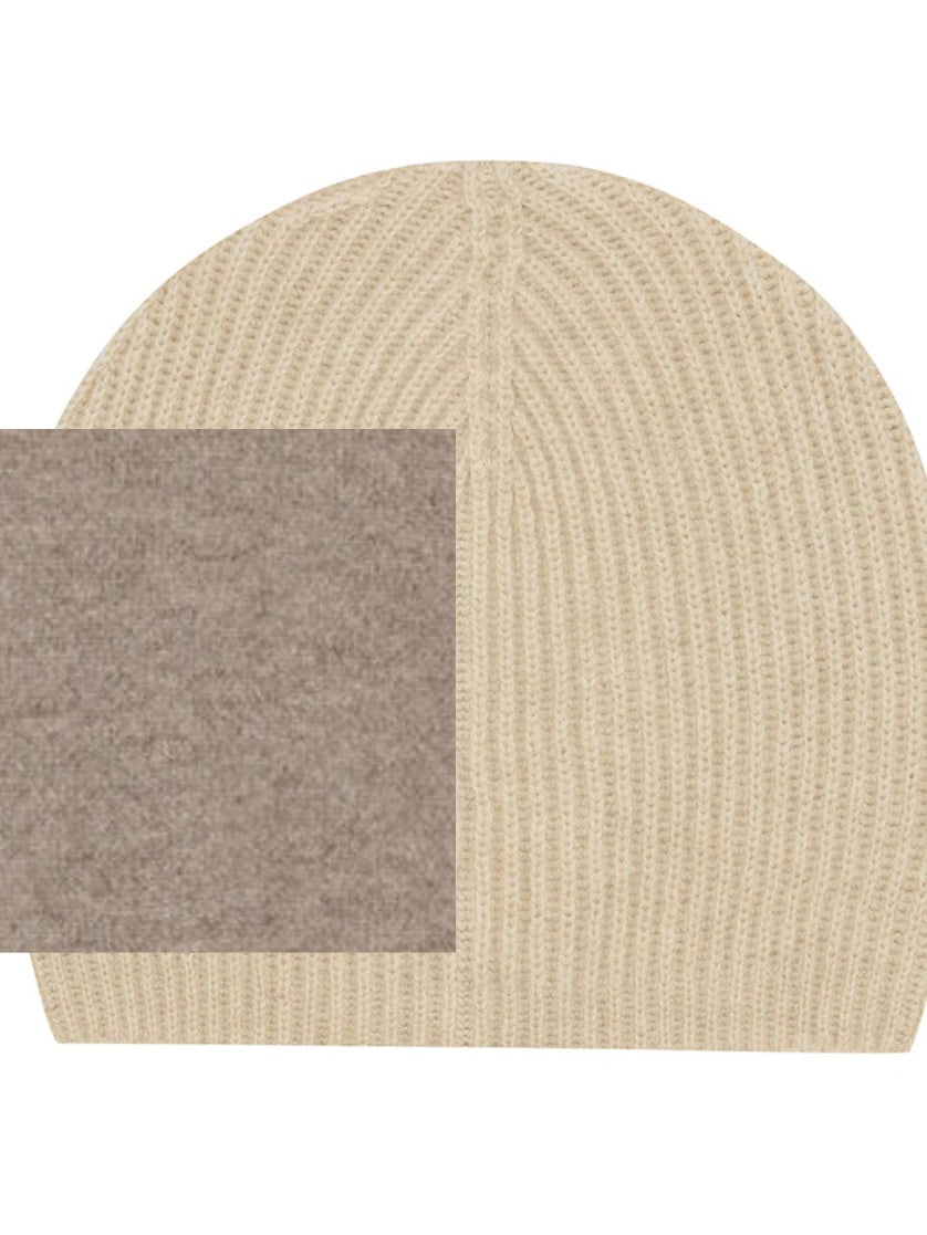 Cashmere Rib Beanie in Organic light brown by Jumper 1234