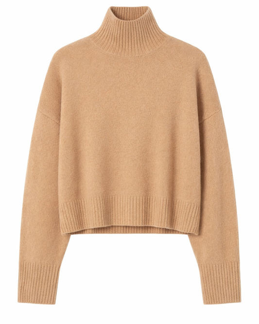 Chunky Carmen Funnel Neck in Camel by Colorush