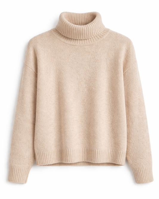Zeta Paso Roll Neck Sweater in Creamy by Colorush