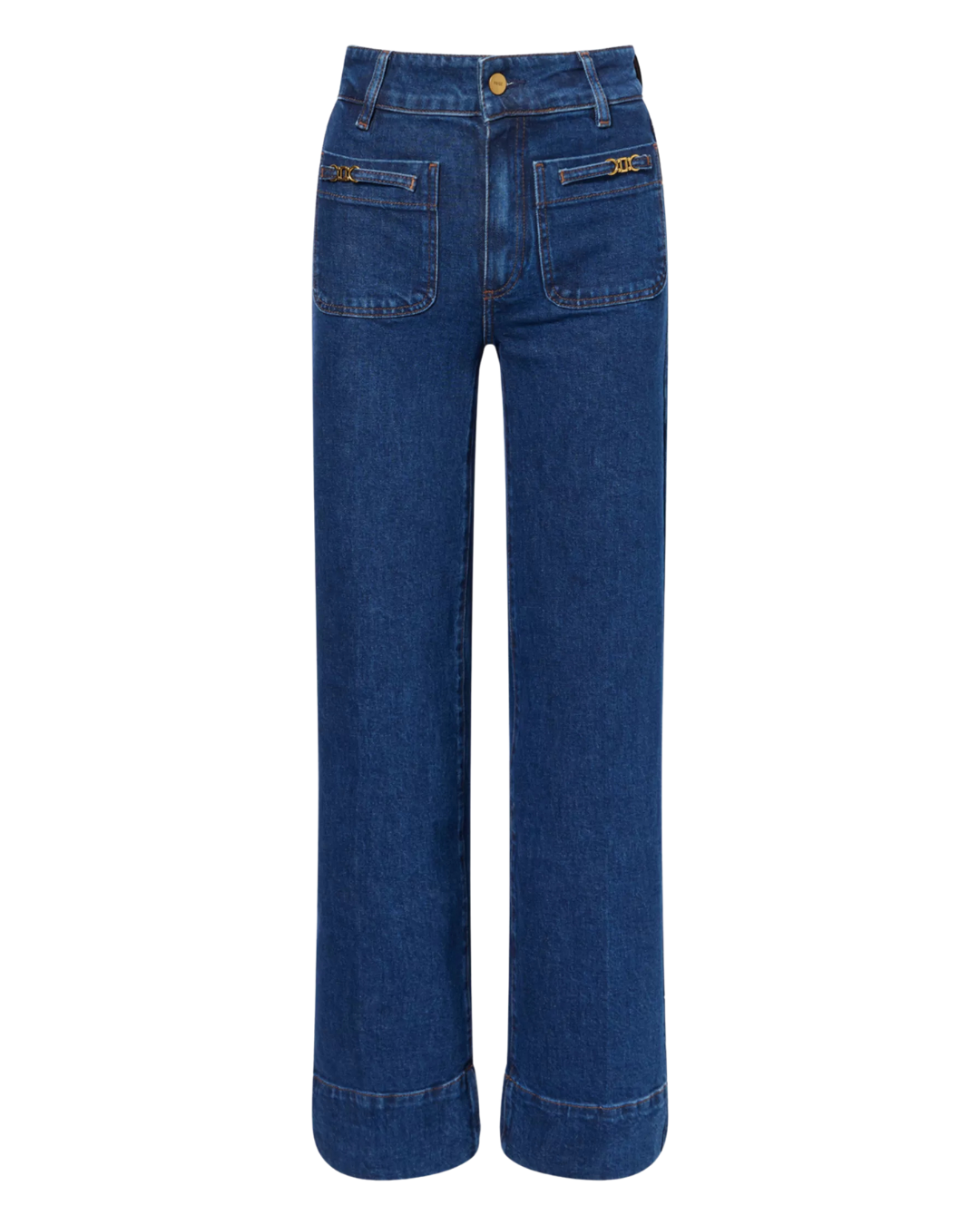 Sasha High Rise Patch Pocket Wide Leg Jeans in Enfield by PAIGE
