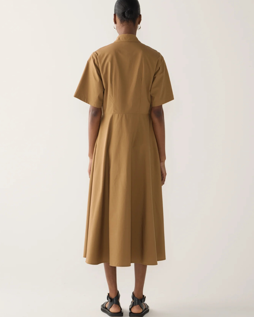 Calliope Dress in Cocoa Cotton Tencel by Foemina