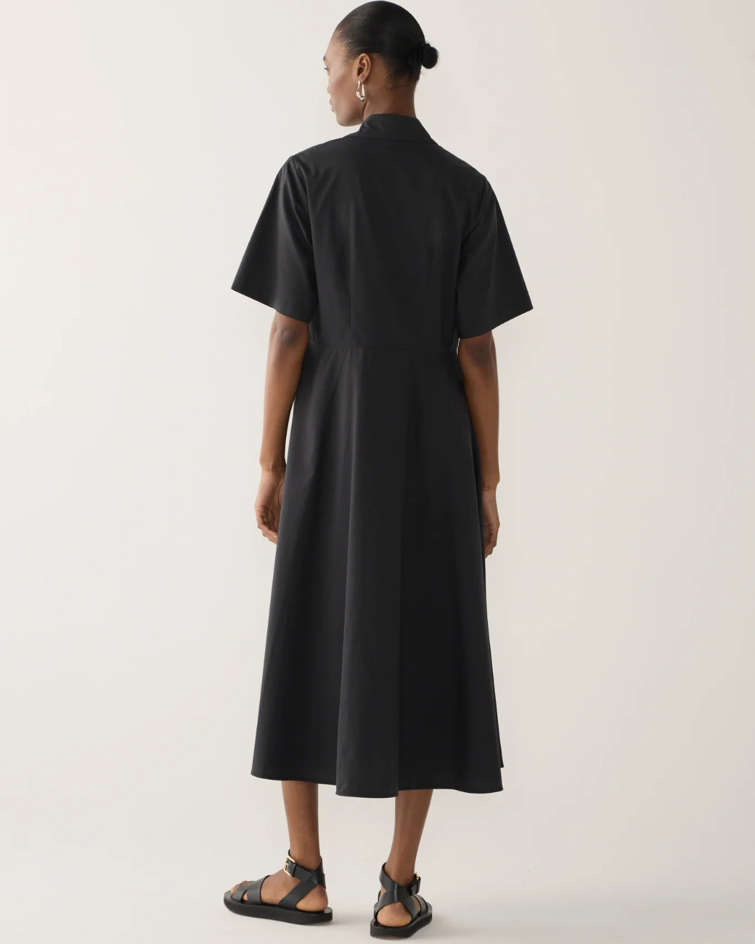 Calliope Dress in Black Cotton Tencel by Foemina