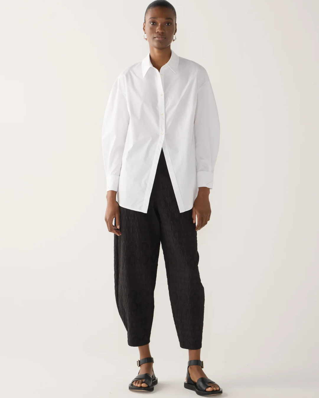 Lucie Shirt in White Poplin by Foemina