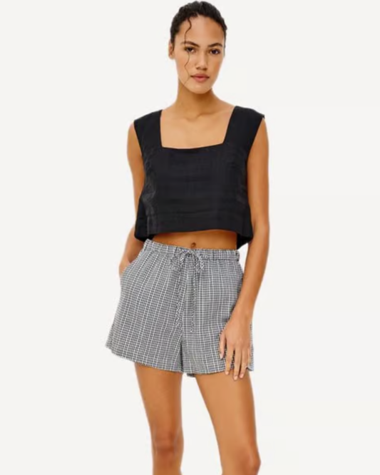 Jenner Shorts in Black Gingham by Rails