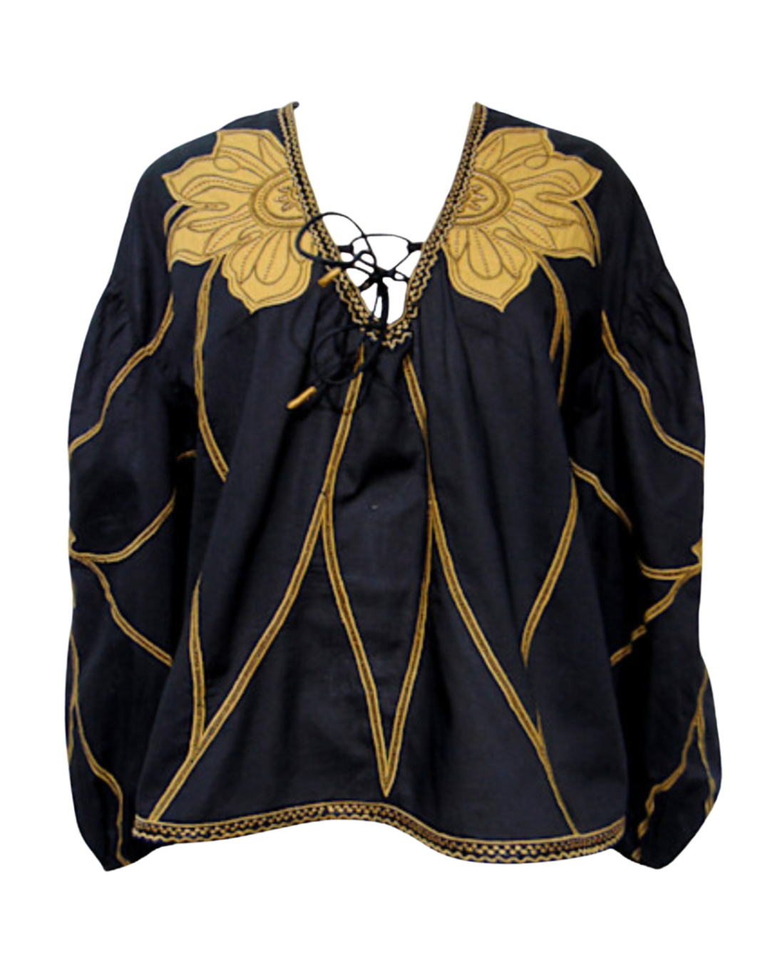 Vedansh Top in Black & Gold by Scarlett Poppies