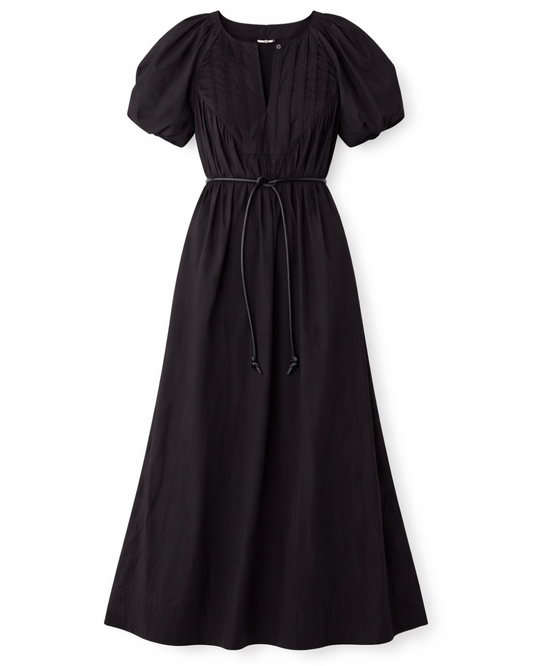 Raven Dress in Black Poplin by Foemina