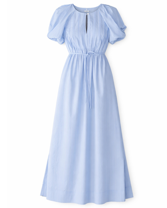 Raven Dress in Chambray Wide Pinstripe by Foemina