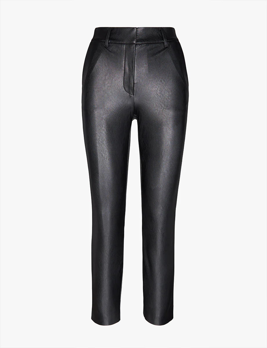 Faux Leather 7/8 Trouser in Black  by Commando