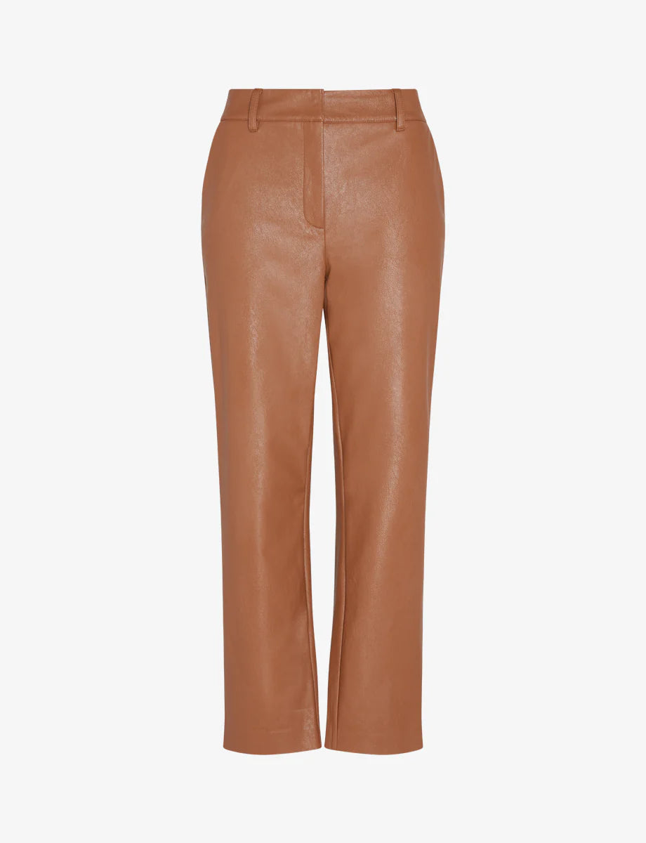 Faux Leather 7/8 Trouser in Cocoa by Commando