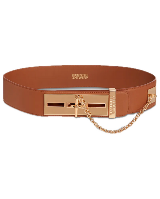 Gamme Leather Belt in Brown by Essentiel Antwerp