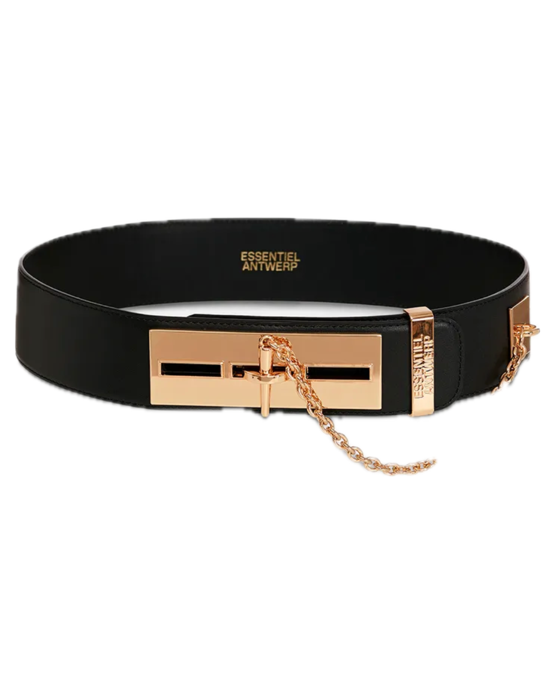 Gamme Leather Belt in Black by Essentiel Antwerp