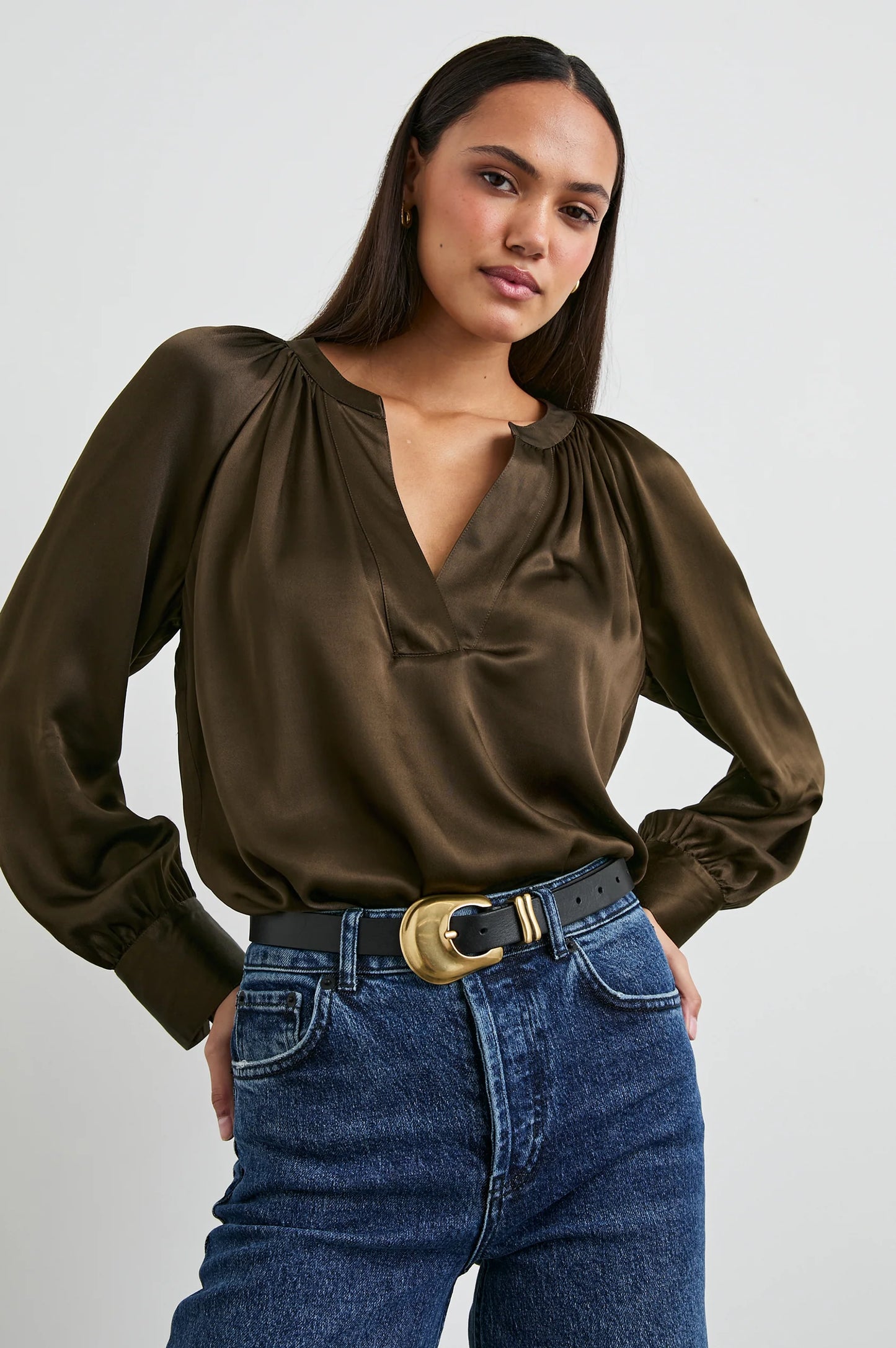 Wynna Blouse in Dark Moss by Rails