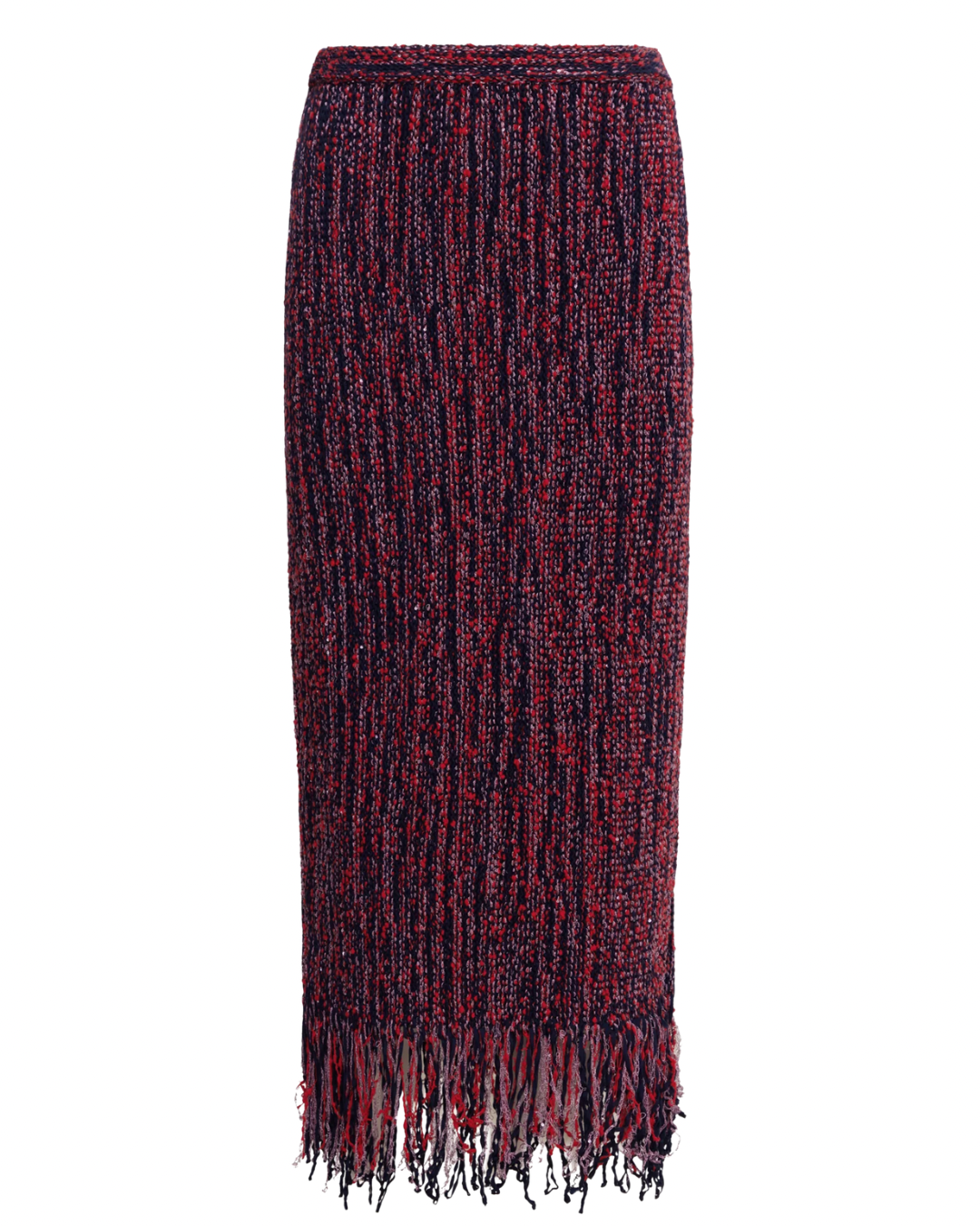 Nieve Sequin Knit Skirt in Red by Alemais