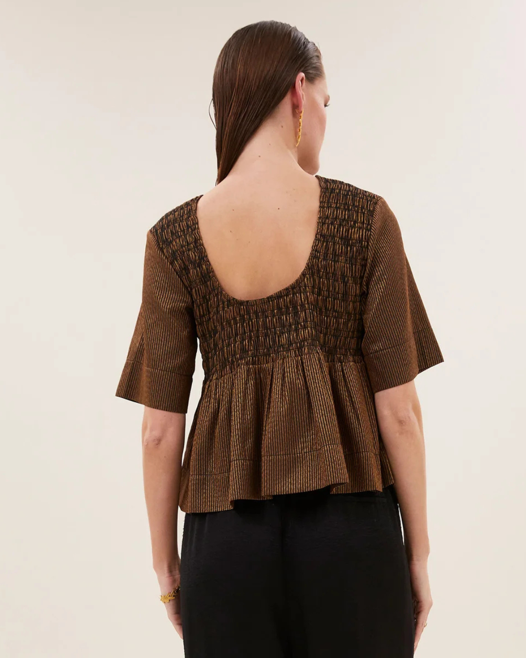 Runa Festive Top in Gold by by-bar