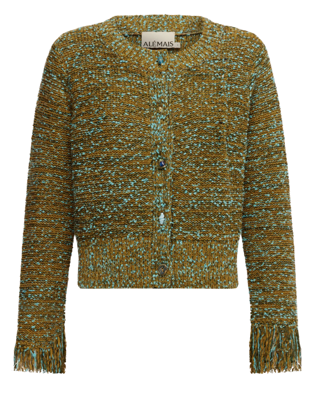 Nieve Sequin Cardigan in Khaki by Alemais