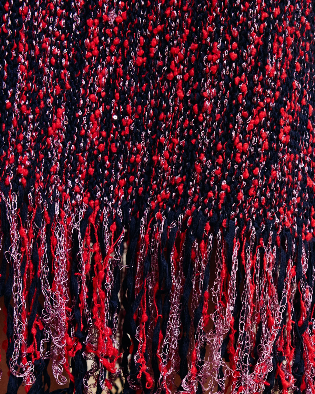 Nieve Sequin Knit Skirt in Red by Alemais