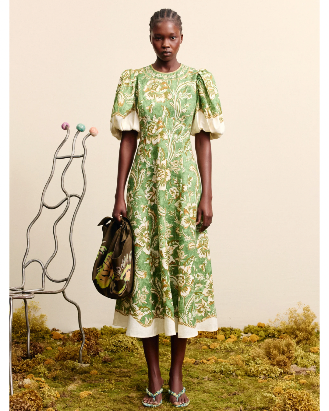 Alessia Midi Dress in Green by Alemais